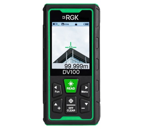 Лазерный дальномер с видоискателем RGK DV100 с калибровкой Лазерный дальномер с видоискателем RGK DV100 с калибровкой