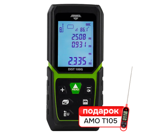 Комплект лазерного дальномера AMO DIST 100G и термометра AMO T105 Комплект лазерного дальномера AMO DIST 100G и термометра AMO T105